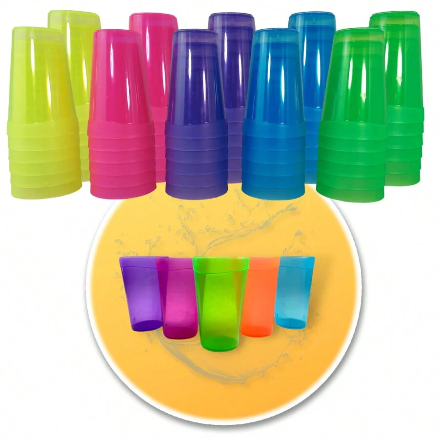 Rockkings Vasos De Plástico 50 Piezas Libres De Bpa 5 Colores 300 Ml - Multicolor - Ver 1