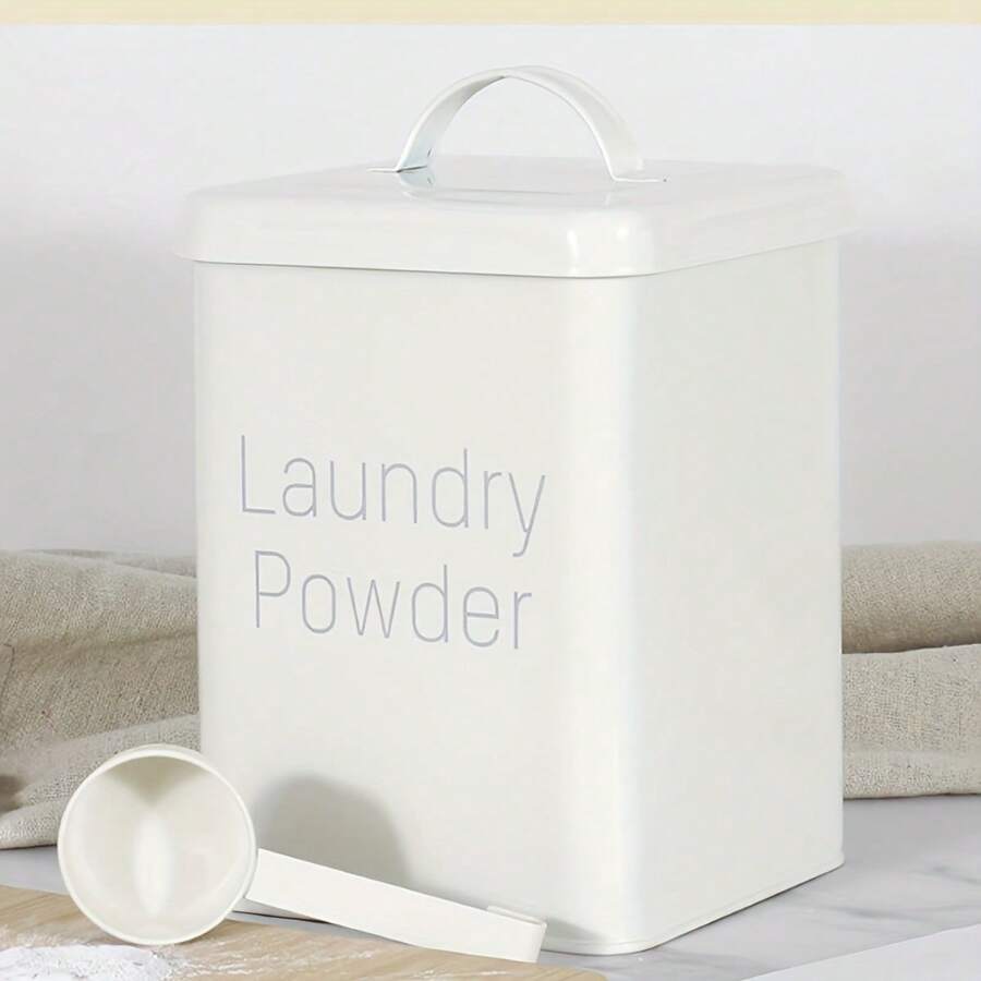 Contenitore Per Detersivo Pop-Up Con Coperchio A Tenuta E Misurino – Organizer Per Bucato 4,5L Trasparente - 4