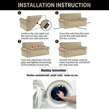 1pc Geometric Line Pattern Printed Four Seasons Universal Elastic Full Cover Sofa Slipcover And 1pc Pillowcase Without Filler - Multicolor - View 5