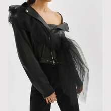 LAMARQUE Obelia Leather Bike Jacket In Black - Black - View 4