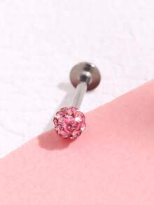 1 Pieza Atractivo Y Delicado Piercing Para Labio En Acero Inoxidable Y Diamantes De Imitación Para Mujeres - A - Ver 4