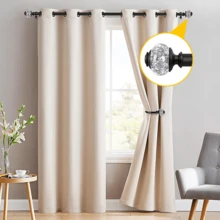 1set Foil Resin Metal Decorative Curtain Rod - Waterproof, Rustproof, Detachable, Easy To Install, Strong Bearing Capacity - Black and Silver - View 3