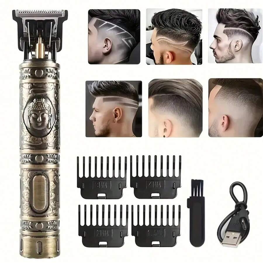 髮剪,無線電動剃髮器可充電修鬍器刮鬍刀,帶有導向梳的電動t型刀修髮套裝,適合送禮