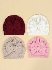4入組嬰兒和幼兒打結帽配蝴蝶結 - 彩色 - 查看 3