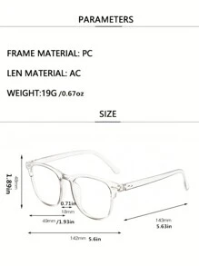1 Pc ,2pcs.Classic Square Frame Clear Lens Glasses Minimalist Fashion Decorative Glasses Computer Spectacles For Women Men