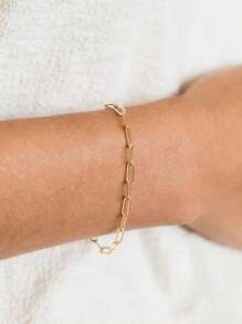 極簡風格銀手鏈 - 金色 - 查看 1