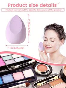8pcs Makeup Sponges, Suitable For Cream And Powder Concealers, Loose Powder And Other Cosmetics Application - Purple - View 9