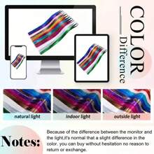 Paquete De 6 Piezas De Kit De Mechones De Cabello Con Clip, Extensiones De Cabello Brillante Y Resistente Al Calor De 20 Pulgadas, Mechones De Brillo De Hadas De Fiesta De Accesorios De Cabello Regalo De Cumpleaños Para Mujeres - Celeste - Ver 7