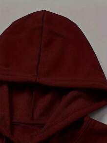 Men's Bear Print Sweatshirt With Thermal Lining - Bordeaux - View 3