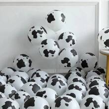 132pcs Western Cowboy Party Balloon Arch Garland Kit With Coffee Blue Yellow Cow Print Latex Balloon For Birthday Party Shower Decoration Farm Animal Theme Supplies, Christmas