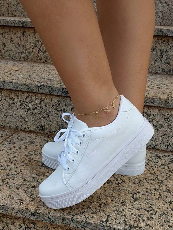 Tenis Feminino Branco Casual Moderno Macio e Básico Combina com Tudo