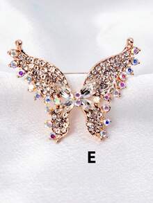 1 Miếng Đáng yêu Thiết kế con bướm Trâm cài Với Nhân tạo Trang trí pha lê Và Lủng lẳng Chi tiết , Thích hợp Đối với phụ nữ Mặc hàng ngày , Buổi tiệc , Qủa tặng , Ủng hộ đám cưới - Nhiều màu - Xem 18
