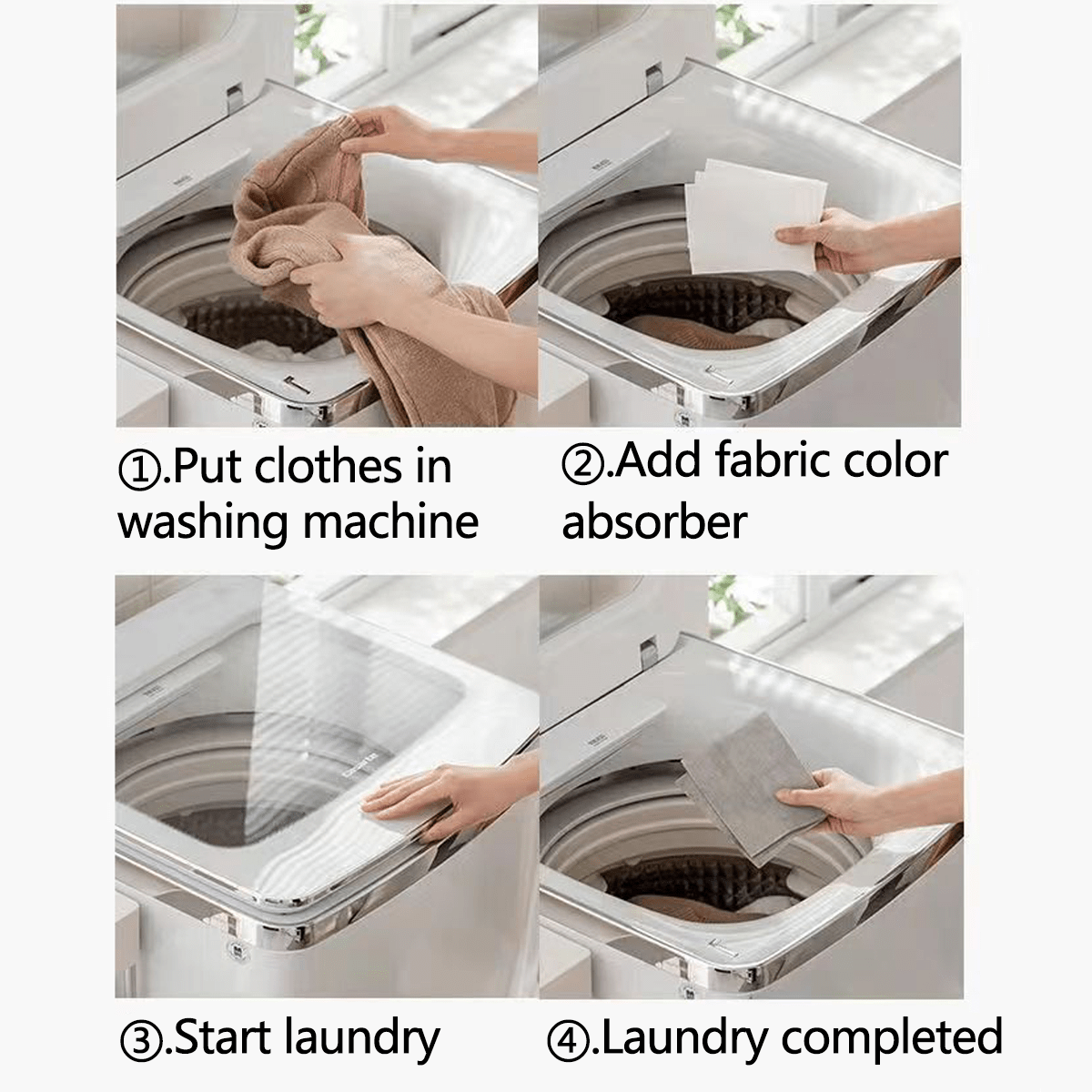 50pcs Fabric Color Absorber,AntiDyeing Cloth, Color Catcher Dye