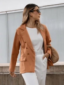 Women Blazers - Camel - View 4