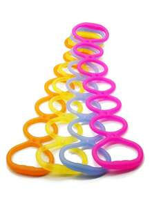 1條tpr材質彈性矽膠健身阻力帶,男女通用彈力訓練帶 - 玫紅色 - 查看 8