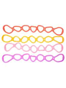 1條tpr材質彈性矽膠健身阻力帶,男女通用彈力訓練帶 - 玫紅色 - 查看 6