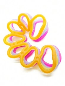 1條tpr材質彈性矽膠健身阻力帶,男女通用彈力訓練帶 - 玫紅色 - 查看 5