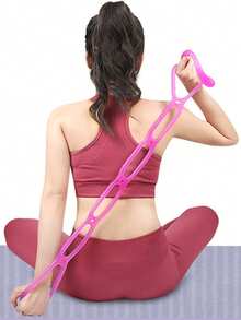 1條tpr材質彈性矽膠健身阻力帶,男女通用彈力訓練帶 - 玫紅色 - 查看 1