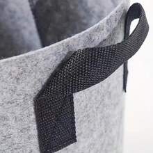 2pcs Felt Planting Bag, Non-Woven Handle, Planting Round Bucket And Grow Bag For Flowers And Trees - Grey - View 5