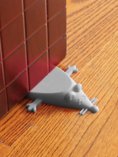 1/3 peças de batente de porta de silicone anti-beliscão em formato de rato