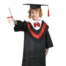 Niños Graduación Gorro Y Toga, Traje De Graduado Con Borla Y Certificado Para Preescolar Y Kindergarten, Vestirse Para La Edad De 3 4 5 6 7 Años - Negro - Ver 5