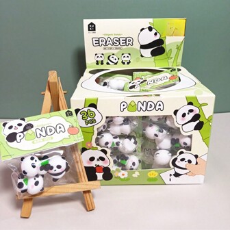 1/2包 3D熊猫橡皮擦，可爱卡通设计文具橡皮擦，小包装