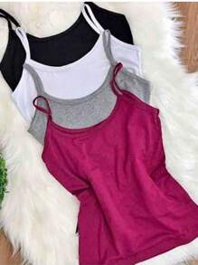 Blusas de tirantes ajustable al cuerpo perfectas para temporada de calor set de 4 piezas - Multicolor - Ver 2