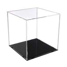 Acrylic Box With Matte Black Base, Simple Self-Assembly Clear Acrylic Display Case, Cube Dustproof Showcase With Lid For Collectibles, Toys And Jewelry, 10*10*12cm - Multicolor - View 4
