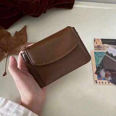 韩版高档零钱包带多功能卡槽 PU皮革纯色设计现货卡包钱包名片夹信用卡包女士女士钱包迷你钱包零钱包卡包