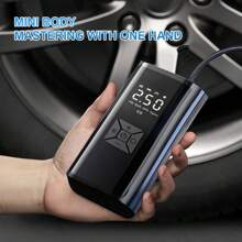 6000mah便攜式汽車空氣壓縮機12v 150psi無線電動汽車充氣泵輪胎充氣泵,適用於摩托車自行車汽車球 - 可反向充電三用款 - 查看 1