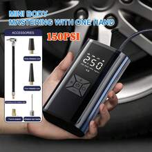 6000mah便攜式汽車空氣壓縮機12v 150psi無線電動汽車充氣泵輪胎充氣泵,適用於摩托車自行車汽車球 - 可反向充電三用款 - 查看 3