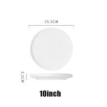 1pc Dinner Plates, Scratch-Resistant,Porcelain Plates With Lipped Edge For Salad Steak In Kitchen Restaurant, Natural  Texture - Black and White - View 9