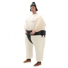 1 Pieza Disfraz Inflable De Lucha De Sumo Para Deportes, Actuaciones, Uso Diario, Cosplay, Fiestas - Negro - Ver 2