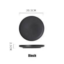 1pc Dinner Plates, Scratch-Resistant,Porcelain Plates With Lipped Edge For Salad Steak In Kitchen Restaurant, Natural  Texture - Black and White - View 13