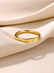 女性迷你字母戒指,時尚字母不鏽鋼指環,美學婚禮珠寶禮物（a-z字母可選） - 金黃色 - 查看 6