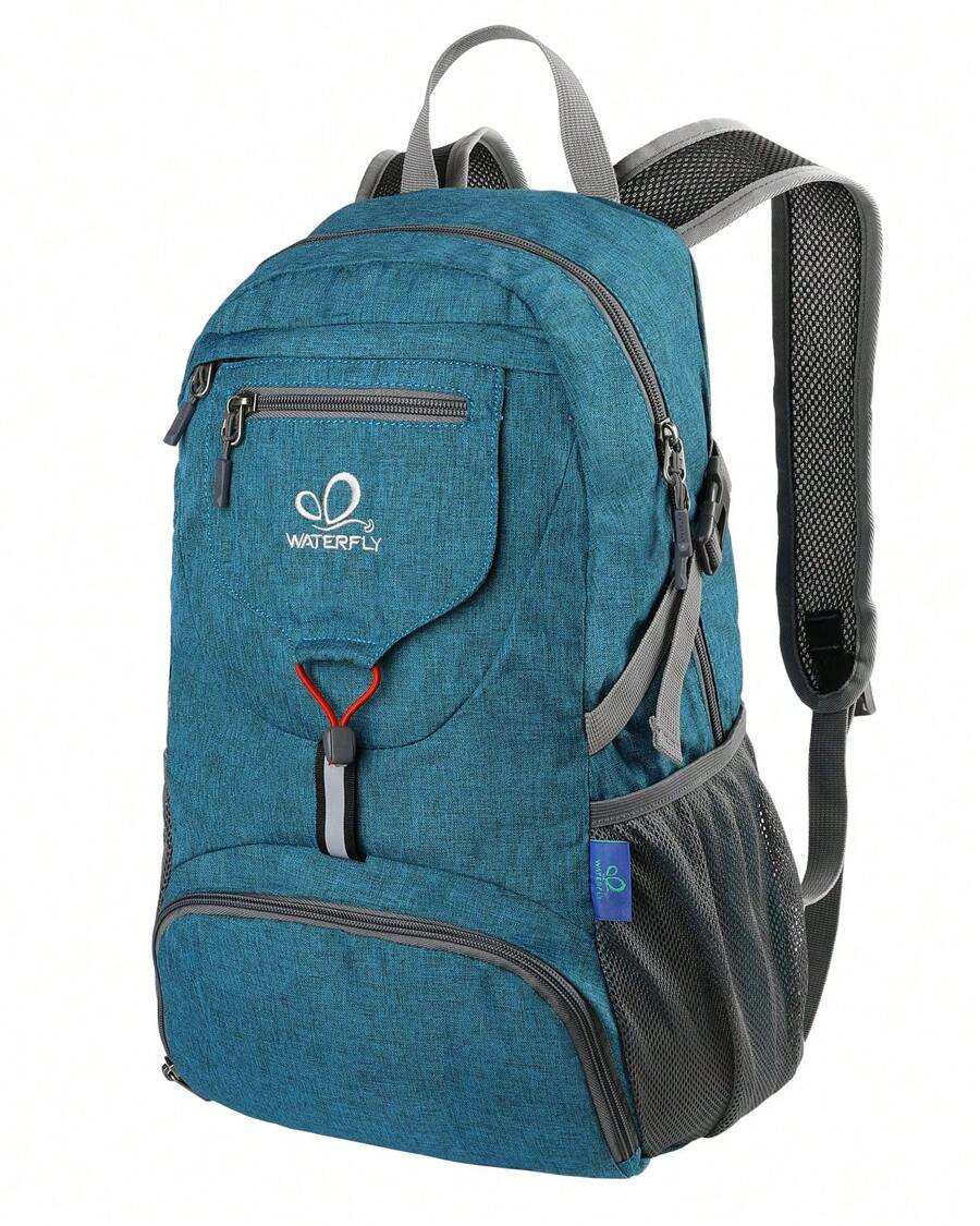 WATERFLY Lightweight Packable Backpack 20L Ultra Light Foldable Travel Hiking Camping Daypack For Man Woman-Teal Blue
