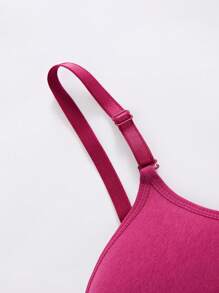 2PCS Lady's Comfortable Wireless Soft Cup Solid Bra, Lingerie - Burgundy - View 5