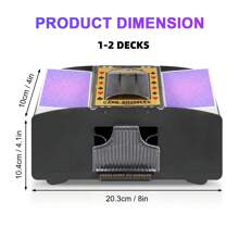 Christmas Decoration Automatic Card Shuffler 2 Deck,Battery-Operated Electric Poker Shuffler,Playing Card Shuffler For Home Card Game,Travel,Shuffler,Christmas,Poker Table - Black - View 4
