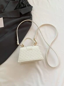 1pc Mini Solid Color Pu Leather Handbag With Flap, Magnetic Top Closure, Detachable Single Handle And Shoulder Strap, Suitable For Daily Wear, Shopping, Vacation In Autumn And Winter