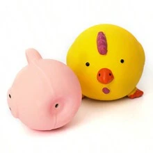 粉色小猪和可爱小狗毛绒咀嚼玩具，乳胶宠物玩具，带声音效果，适合狗狗 - 彩色 - 查看 4