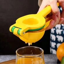 1入組檸檬榨汁器,2合1手動榨汁機手按,不銹鋼和鋁檸檬榨汁機,快速榨檸檬汁,廚房工具,廚房小物品,廚房配件 - 黃色 - 查看 6