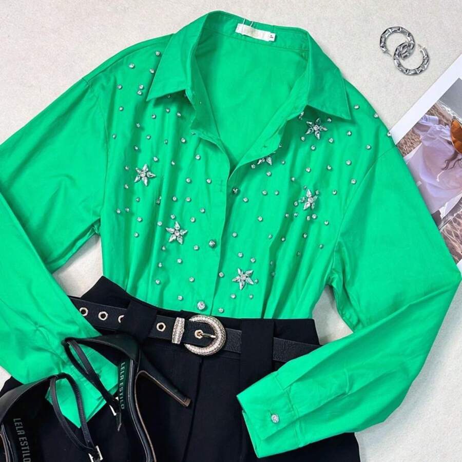 Women Blouses - 綠色 - 查看 1