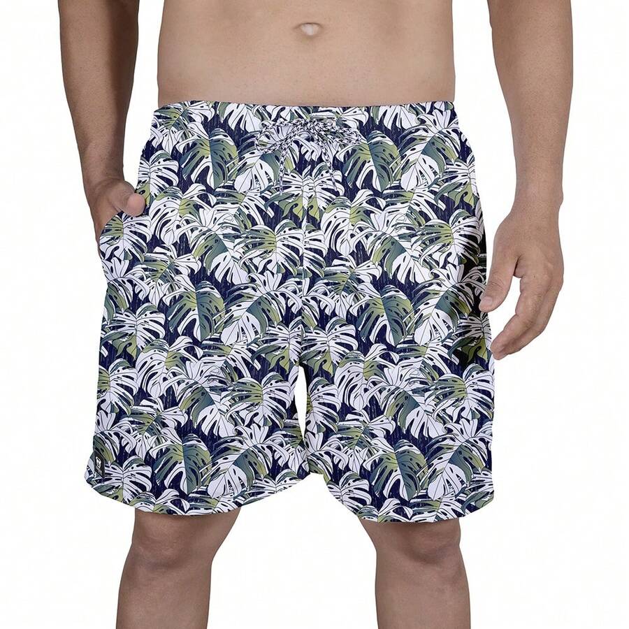 Men Beach Shorts - Black - View 1