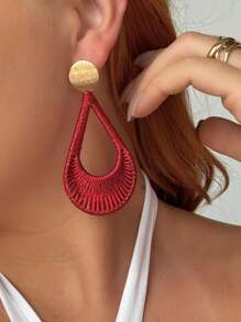 Dangle Earrings - 紅色 - 查看 1