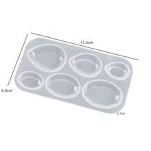 1pc Diy Crystal Resin Elliptic Water Drop Pendant Silicone Mold For Earrings, Necklace, Key Chain - White - View 3