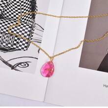 1pc Diy Crystal Resin Elliptic Water Drop Pendant Silicone Mold For Earrings, Necklace, Key Chain - White - View 4