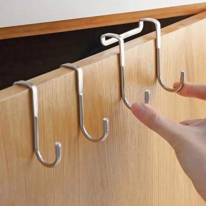 SHOULI 1个多功能橱柜门挂钩，门钩，双钩，适用于门、厨房、橱柜和浴室的悬挂式收纳挂钩，厨房用品，厨房配件，厨房工具