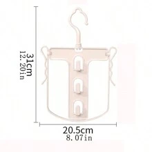 Japanese-Style Foldable Hooded Clothes Drying Rack With Windproof Design For Hanging Sweaters, Hoodies And High Collar Clothes - White - View 4