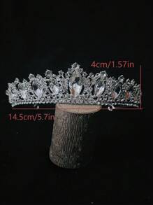 1 pièce Couronne d'argent multifonctionnelle pour femmes, accessoires de cheveux de mariée pour mariages, fêtes, anniversaires, etc. Bandeau de décoration de luxe et beau avec des strass et diadèmes royaux - Argent - Voir 4