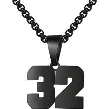 1 件装不锈钢运动员足球幸运数字项链男式足球篮球数字项链男女最佳朋友礼物 - 黑色 - 查看 91